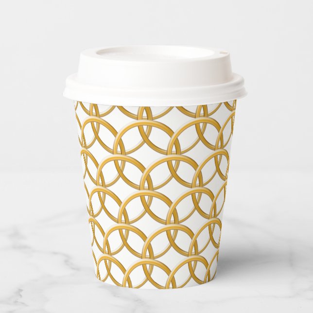 Paper Cup - Interlocking Golden Rings (Front)