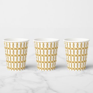 Paper Cup - Interwoven Rings in Gold