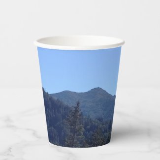 Paper cup Mt Tamalpais and Redwood Trees