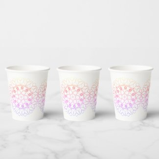 Paper Cup - Pastel Colored Mandala Pattern