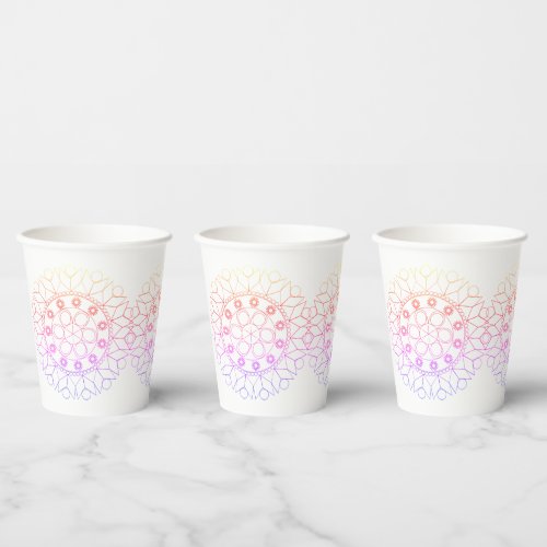 Paper Cup _ Pastel Colored Mandala Pattern