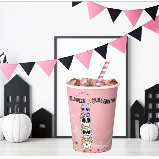 Paper Cup Pink Halloween Skull-ebrations (Creator Uploaded)