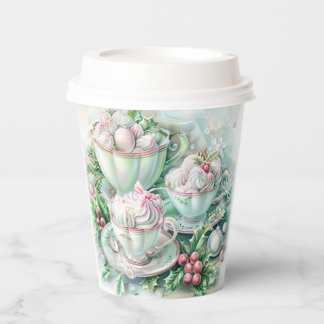 Paper cup-Pink Victorian Christmas Cups (Front)