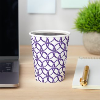 Paper Cup - Purple Interlocking Rings