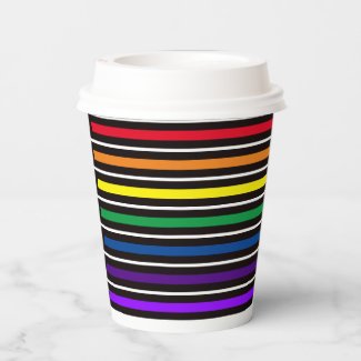 Paper Cup - Rainbow Colored Bars