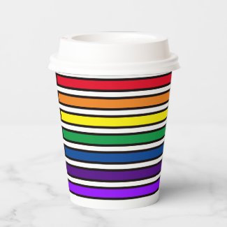 Paper Cup - Rainbow Colored Stripes