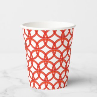 Paper Cup - Red Interlocking Rings