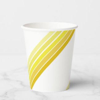 Paper Cup - Shades of Yellow Diagonal Stripes