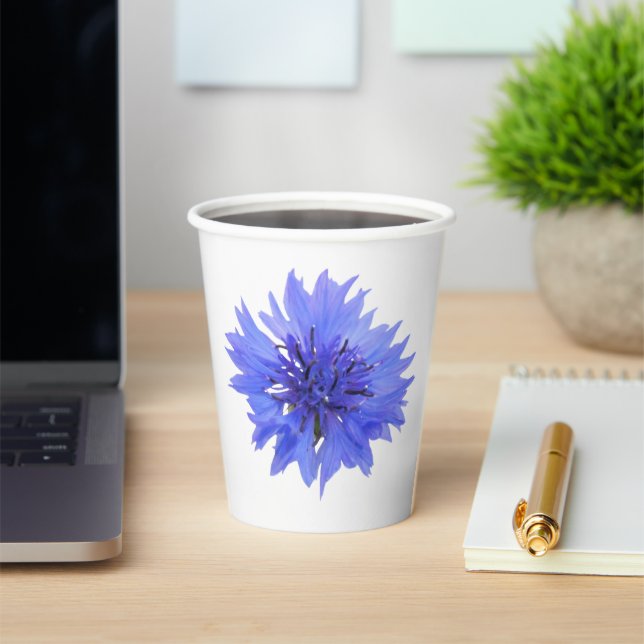 Paper cup with blue cornflower (Insitu)