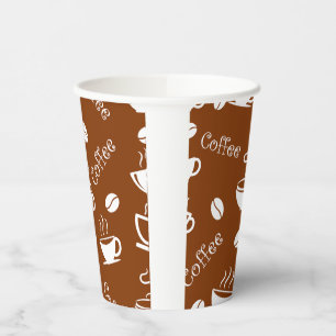 Paper cup with coffee pattern