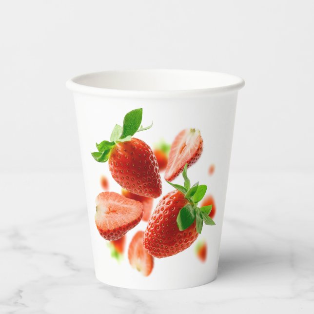 Paper cup with Strawberries (Front)
