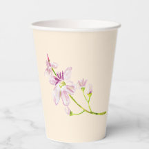 Paper cup with vanilla flower art 