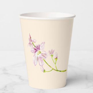 Paper cup with vanilla flower art