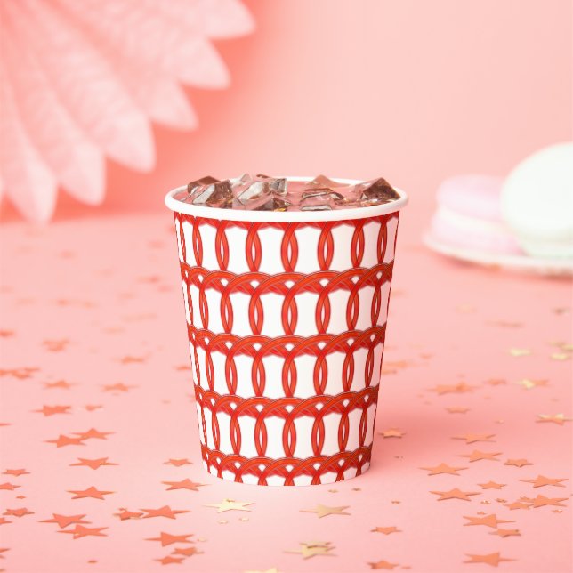 Paper Cup - Woven Rings in Red (Insitu)