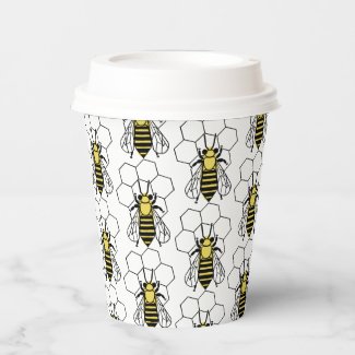 Paper Cup - Yellow and Black Bees 