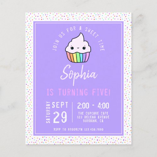 PAPER Cupcake Kids Birthday Party Invitation
