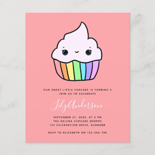 PAPER Cupcake Kids Birthday Party Invitation