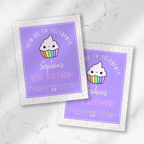 PAPER Cupcake Kids Birthday Party Invitation