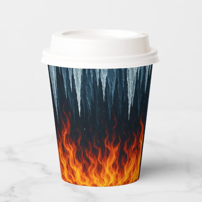 Paper cupClash of Fire and Ice – Elemental Contras Paper Cups (Front)