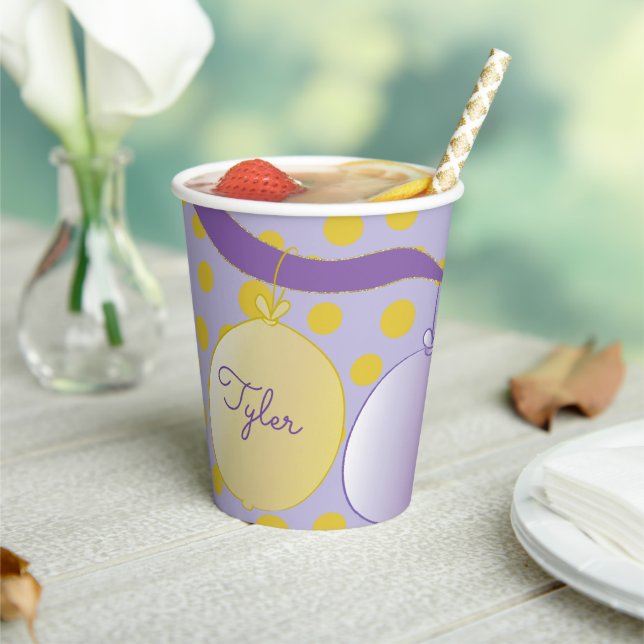 Paper Cups "Baby Golden Footprints"  8 oz. (Insitu)