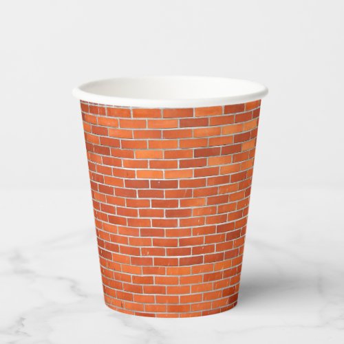 Paper Cups Brick Wall Background
