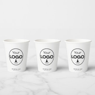 Paper Cups | Business Logo Modern Branded white
