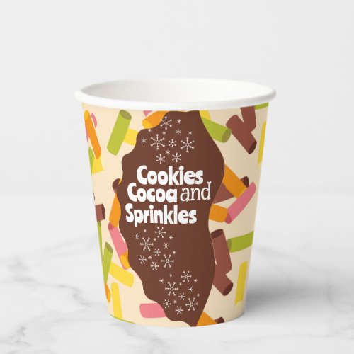 Paper Cups Christmas Cookies Cocoa and & Sprinkles