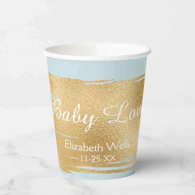 Paper Cups "Classic Gold/Blue"  8 oz. (Left)