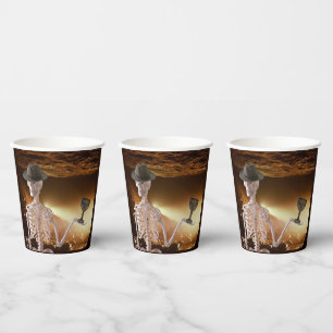 Paper Cups, "Indy" Bones Halloween Skeleton  Paper Cups