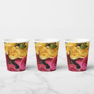 Paper cups Roses Yellow and Pink 
