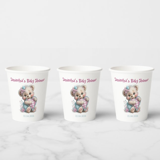 Paper Cups Teddy Bear Baby Shower (Multi)