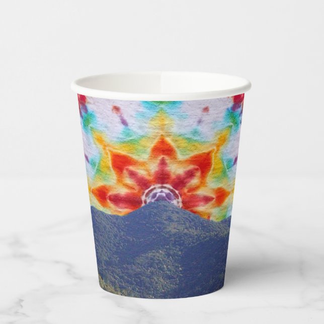 Paper Cups Tie Dye Mt Tamalpais Sky Design (Left)