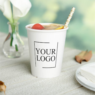 Paper Cups With Lids Custom Disposable Coffee Logo