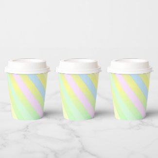 Paper Cups With Pastel Stripes