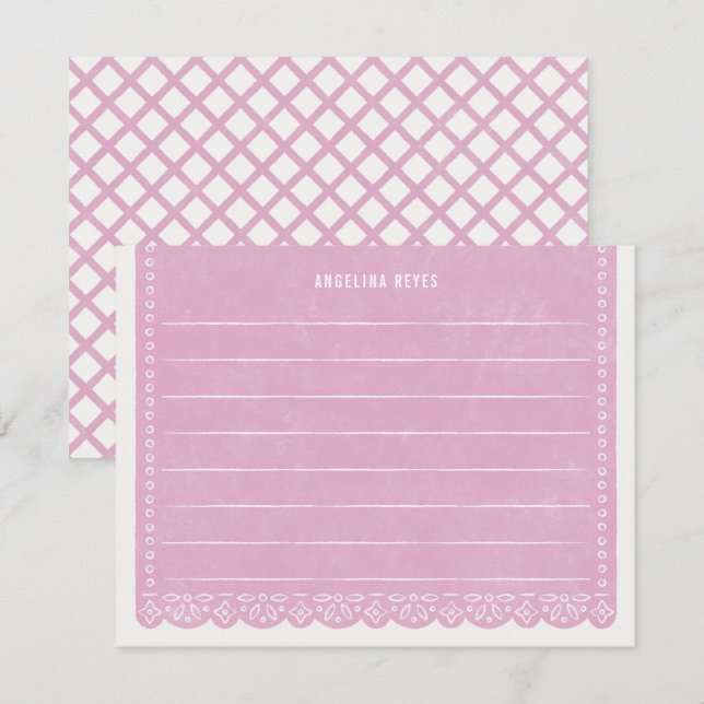 Paper Cut Banner Stationery - Lilac Invitation (Front/Back)