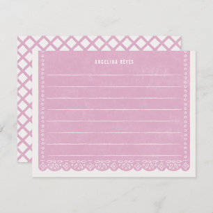 Paper Cut Banner Stationery - Lilac Invitation