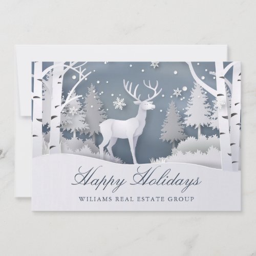 Paper Cut Christmas Composition Corporate Greeting Holiday Card