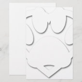 Paper Cut Dog Paw And Heart Shape (Front/Back)