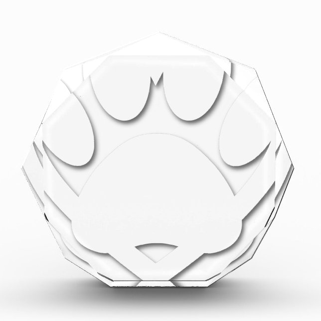 Paper Cut Dog Paw And Heart Shape Award (Front)