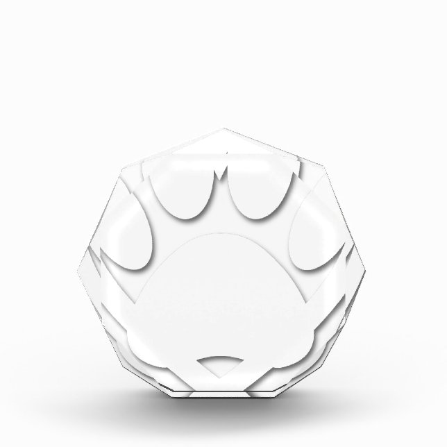 Paper Cut Dog Paw And Heart Shape Award (Front)