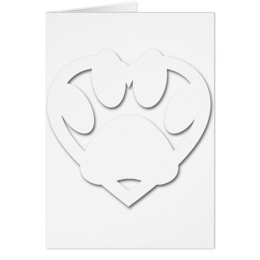 Paper Cut Dog Paw And Heart Shape Cards (Front)