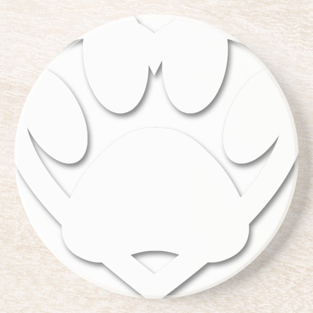 Paper Cut Dog Paw And Heart Shape Drink Coaster (Front)