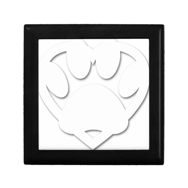 Paper Cut Dog Paw And Heart Shape Gift Box (Front)