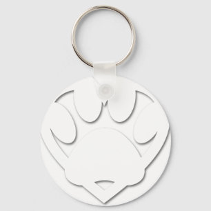 Paper Cut Dog Paw And Heart Shape Keychain