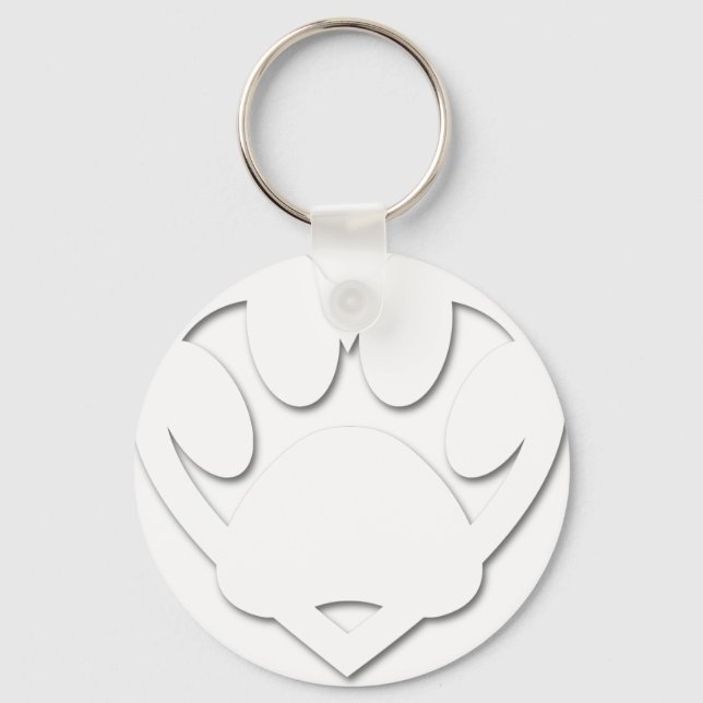 Paper Cut Dog Paw And Heart Shape Keychain (Front)