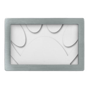 Paper Cut Dog Paw And Heart Shape Rectangular Belt Buckle