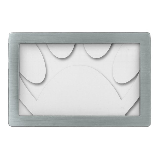 Paper Cut Dog Paw And Heart Shape Rectangular Belt Buckle (Front)
