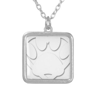 Paper Cut Dog Paw And Heart Shape Silver Plated Necklace