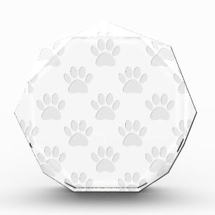 Paper Cut Dog Paw Pattern Acrylic Award