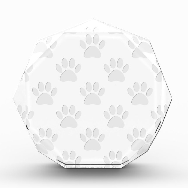 Paper Cut Dog Paw Pattern Acrylic Award (Front)